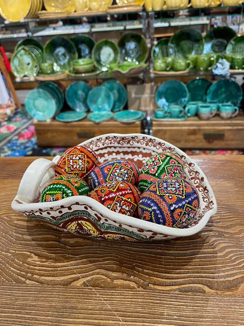 Easter eggs - traditional wooden eggs, hand-painted decorated eggs