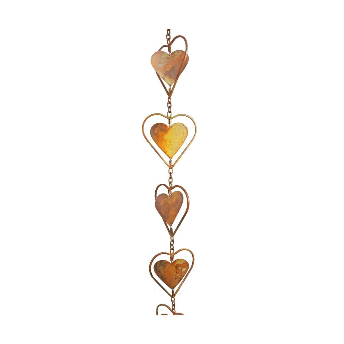 Steel Leaf Rain Chain With Temple Bells