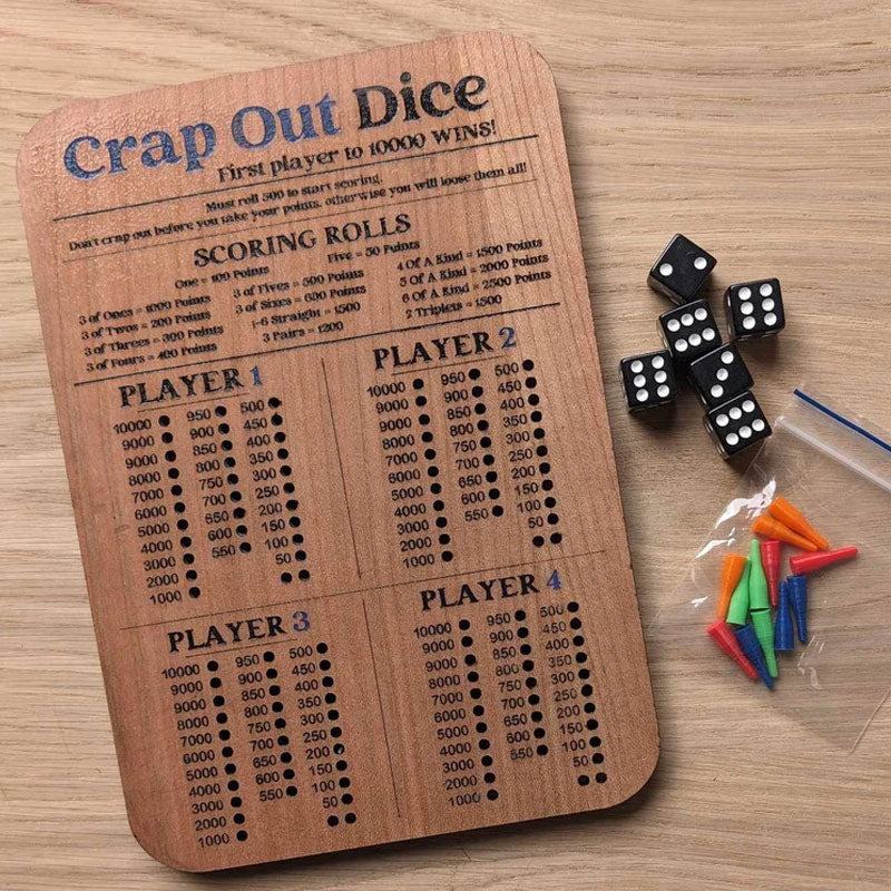 Crap Out Dice Score Board