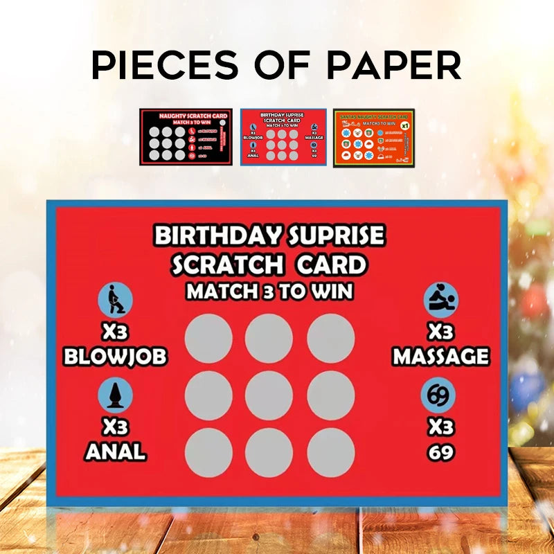 Adult Naughty Scratch Card--Match 3 to Win