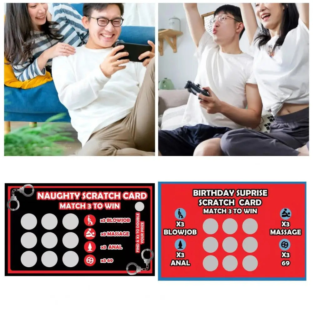 Adult Naughty Scratch Card--Match 3 to Win