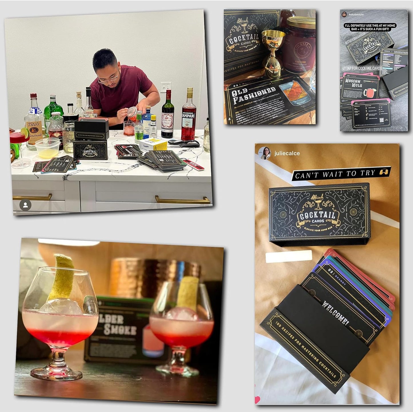 🍸️Cocktail Cards Box: 100 Cocktail Recipes to Master Cocktails