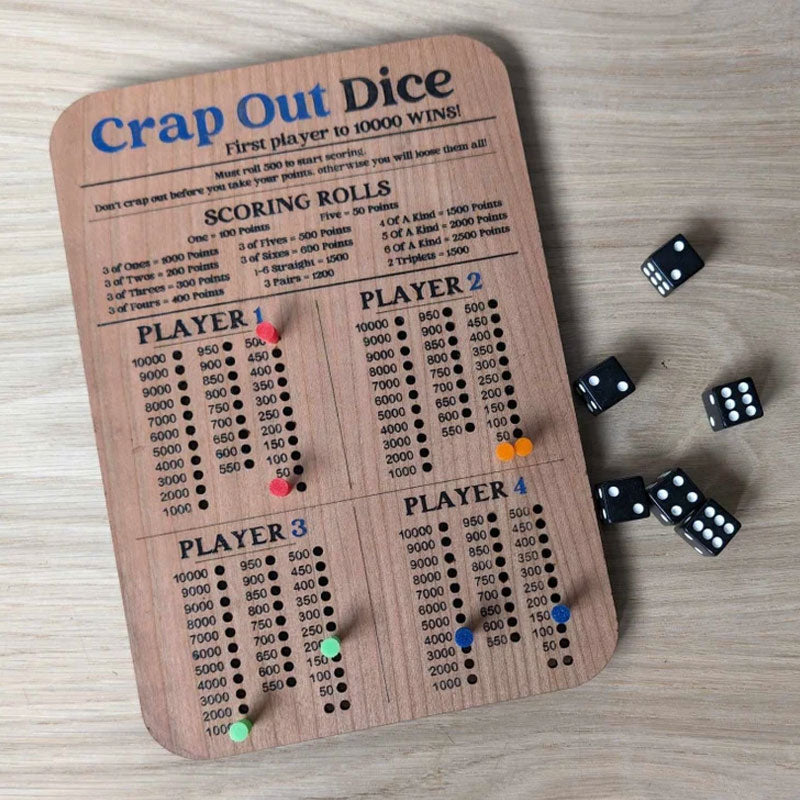 Crap Out Dice Score Board