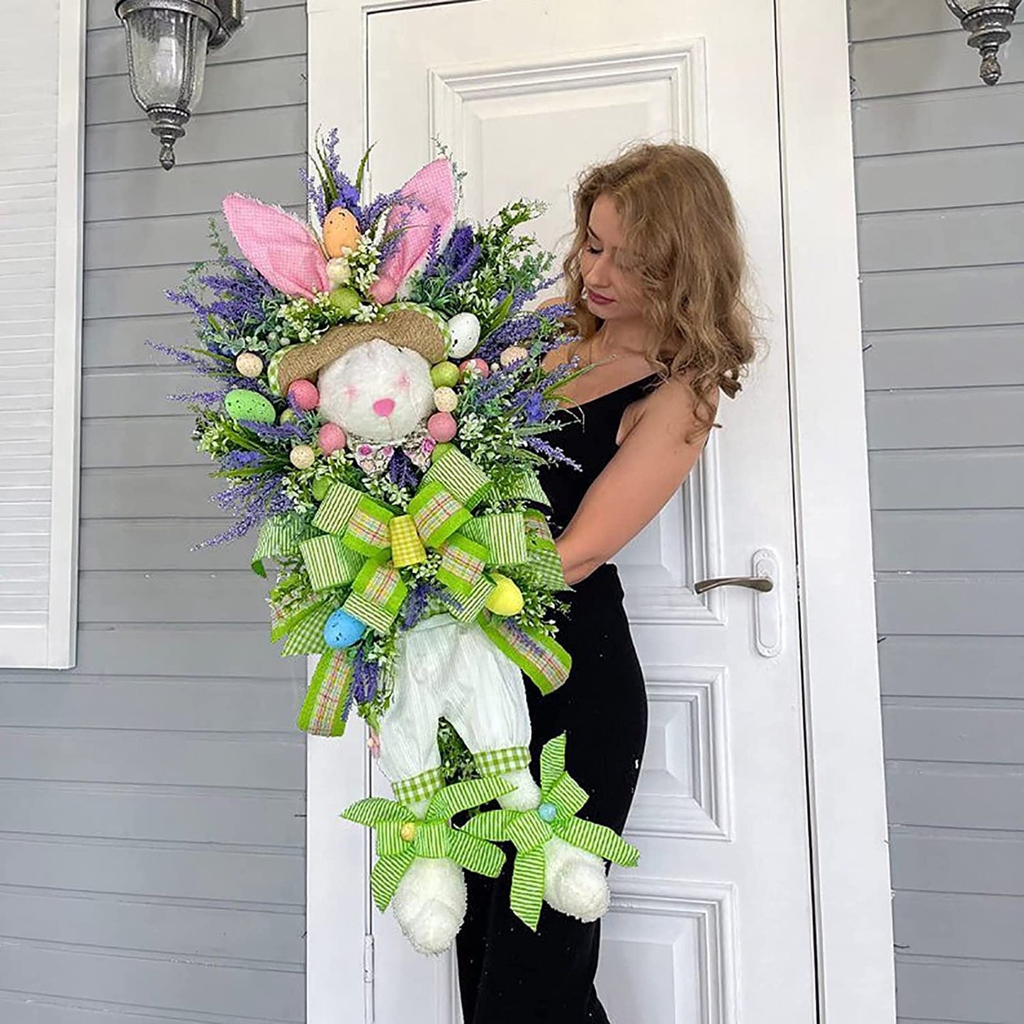 🐰💐New Easter Bunny Colorful Wreath