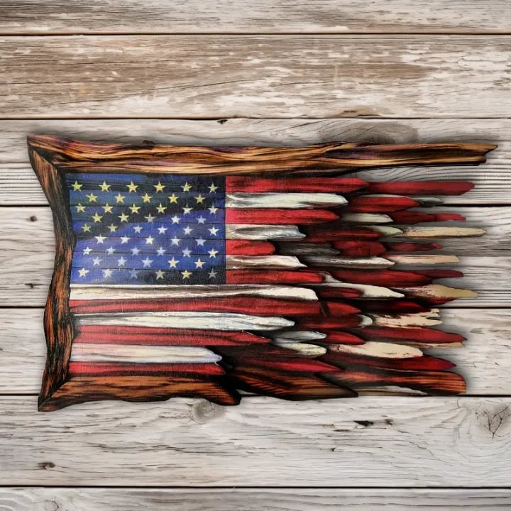 🔥Hot Sale 49% OFF -Wooden American Flag (BUY 2 FREE SHIPPING)