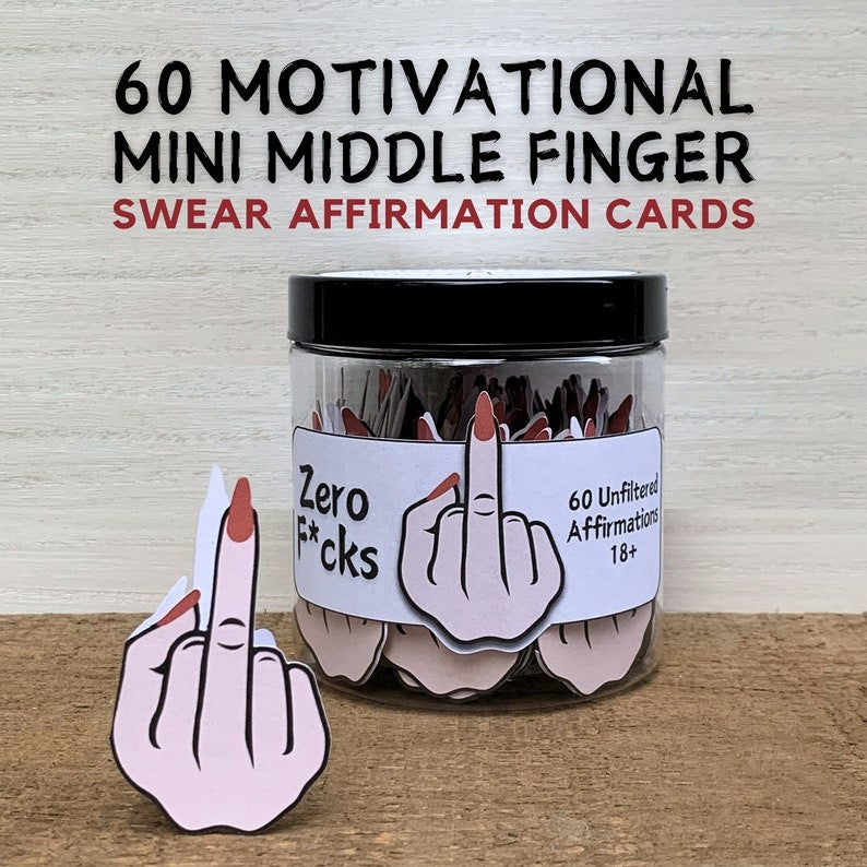 Middle Finger Swear Affirmation Cards