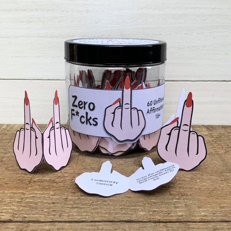 Middle Finger Swear Affirmation Cards