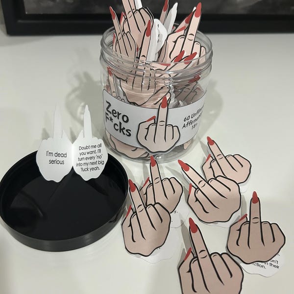 Middle Finger Swear Affirmation Cards