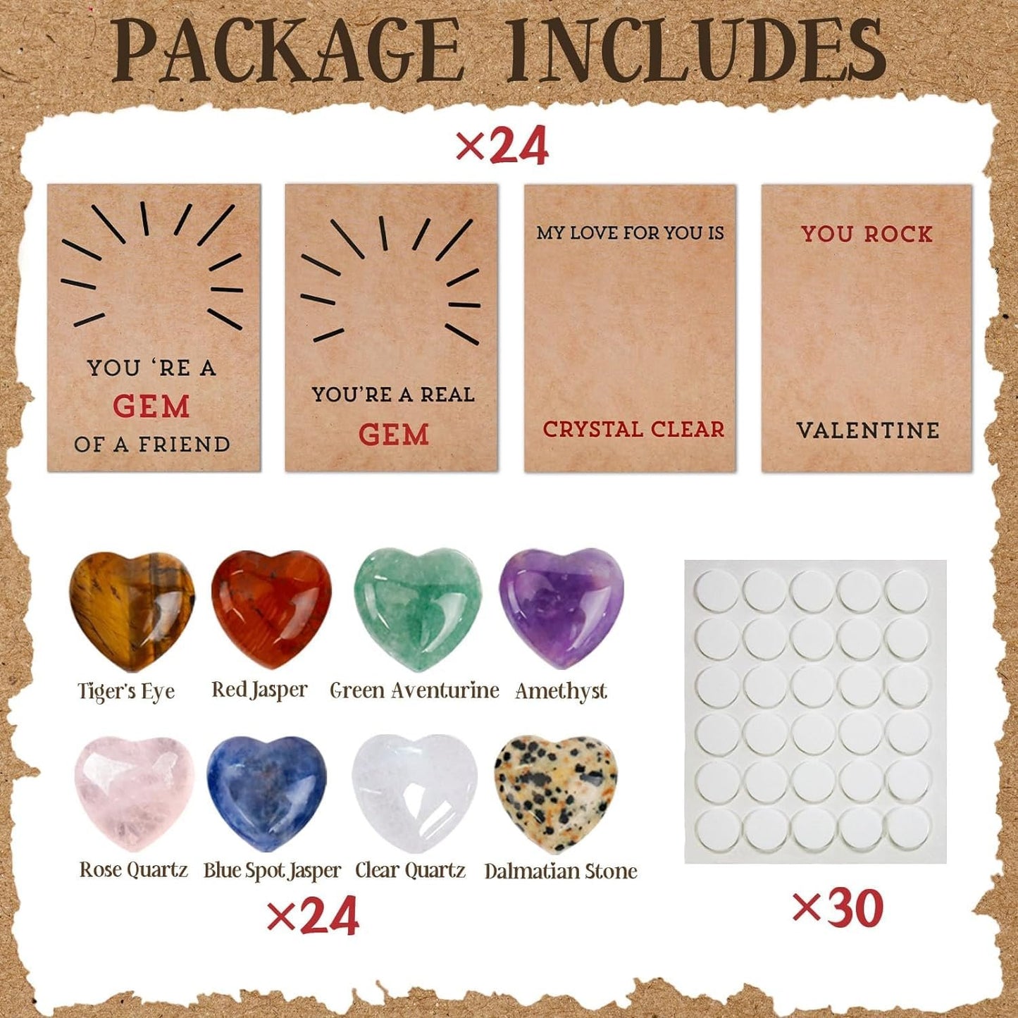 24PCs Cards with Heart-Shape-Valentines Gifts for Kids