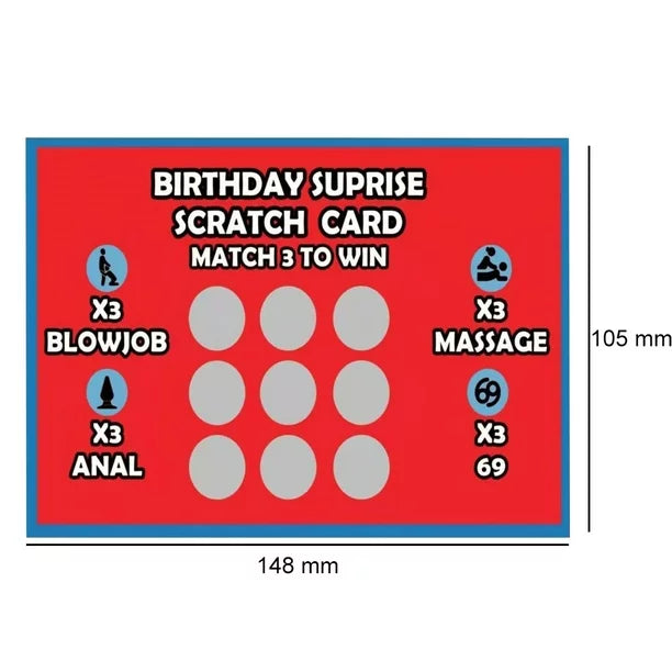 Adult Naughty Scratch Card--Match 3 to Win