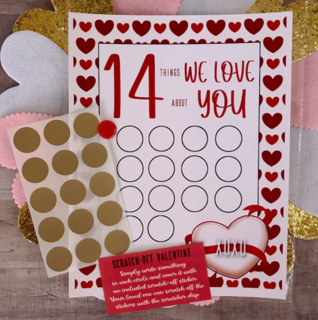 Valentine's Scratch Off Advent 14 things I or WE love about you!