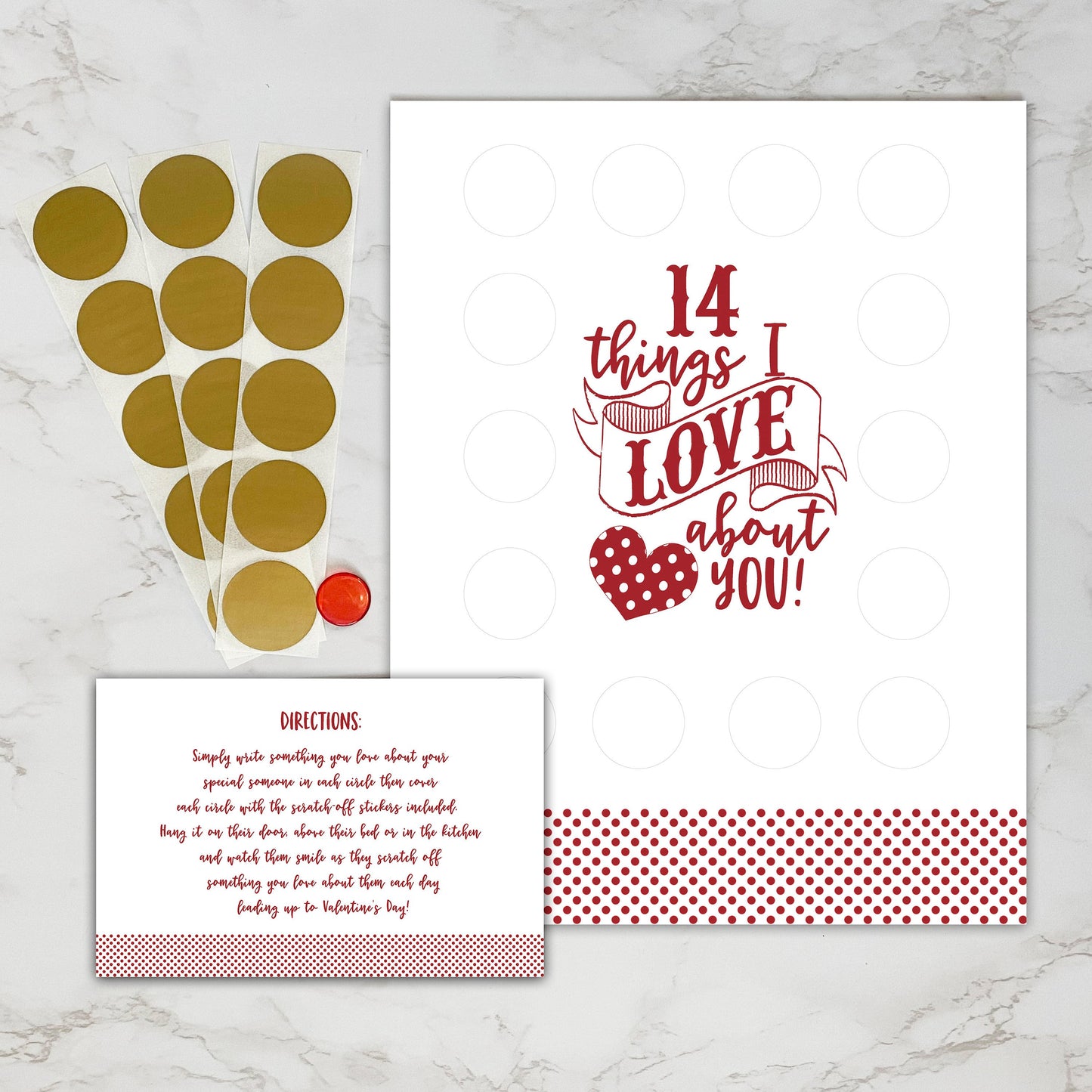 Valentine's Scratch Off Advent 14 things I or WE love about you!