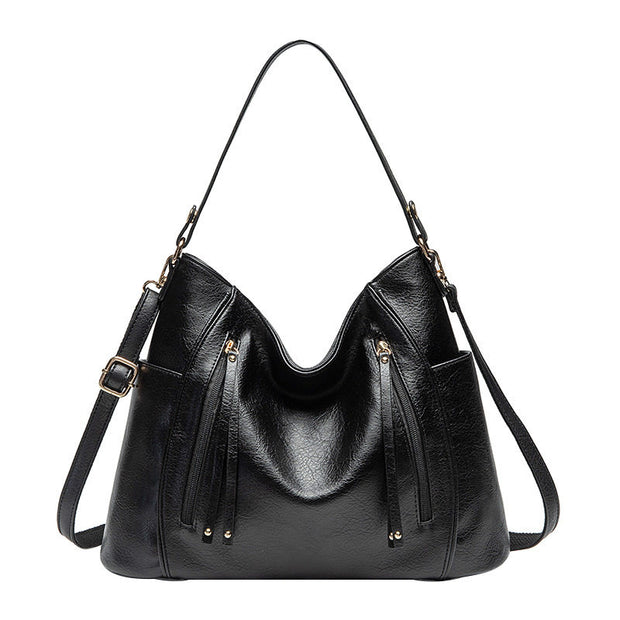 Women's Fashion Solid Tassel Large Capacity Multifunctional Zipper Handbags - Marfuny