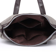 Women's Classic Solid Canvas Multi-pocket  Large Capacity Zipper Handbags - Marfuny