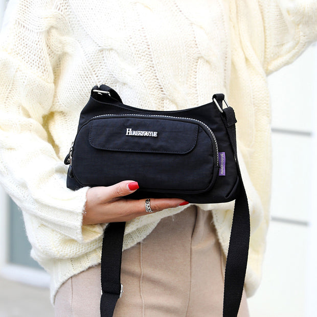 Women's Fashion Soild Waterproof Nylon Bags Multi-pocket Zipper Crossbody Bags - Marfuny