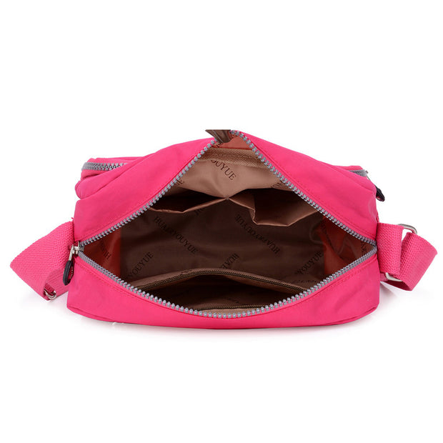 Women's Casual Waterproof Nylon Bag Solid Multi-pocket Zipper Crossbody Bags - Marfuny
