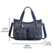 Women's Elegant Print Waterproof Nylon Bags Large Capacity Zipper Crossbody Bags - Marfuny