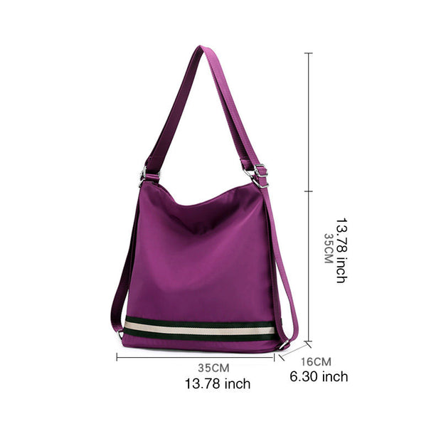 Women's Stylish Solid Waterproof Nylon Bags Multifunctional Zipper Backpack - Marfuny