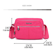 Women's Casual Waterproof Nylon Bag Solid Multi-pocket Zipper Crossbody Bags - Marfuny