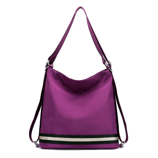 Women's Stylish Solid Waterproof Nylon Bags Multifunctional Zipper Backpack - Marfuny