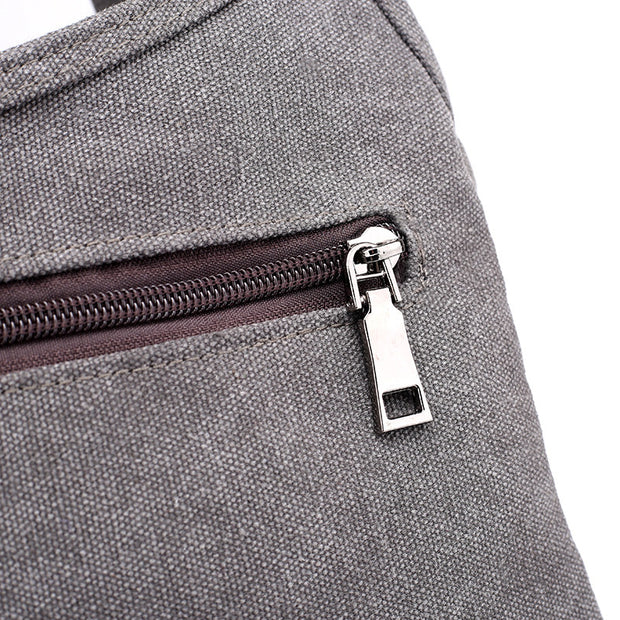 Women‘s Stylish Canvas Solid Large Capacity Multi-pocket Zipper Crossbody Bags - Marfuny