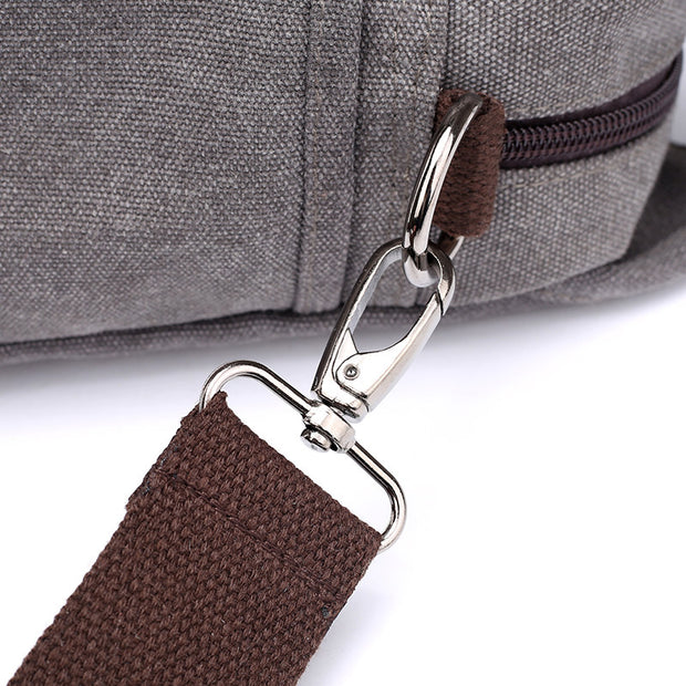 Women‘s Stylish Canvas Solid Large Capacity Multi-pocket Zipper Crossbody Bags - Marfuny