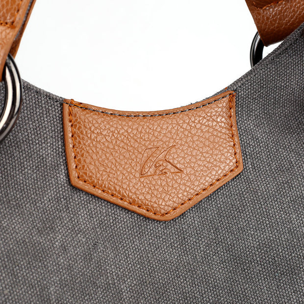 Women's Vintage High Quality Canvas Solid Large Capacity Multifunctional Zipper Handbags - Marfuny