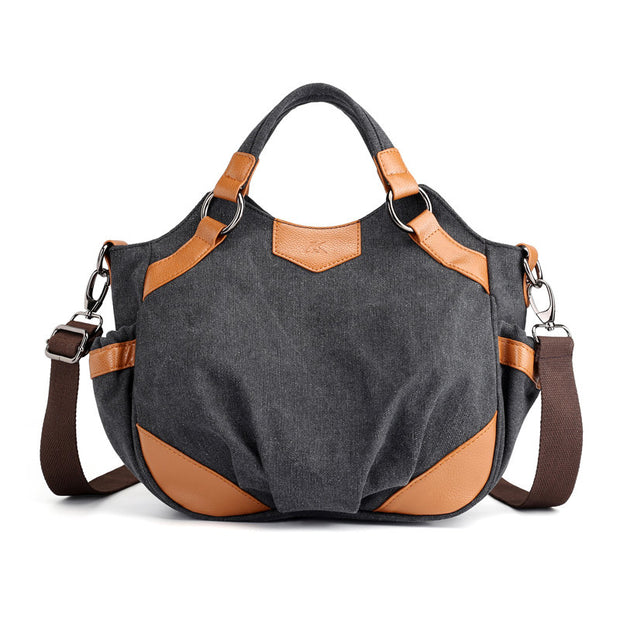 Women's Vintage High Quality Canvas Solid Large Capacity Multifunctional Zipper Handbags - Marfuny