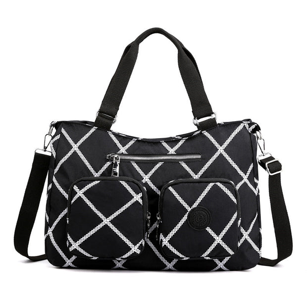 Women's Elegant Print Waterproof Nylon Bags Large Capacity Zipper Crossbody Bags - Marfuny