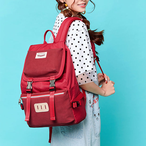 Women's Fashion College style Waterproof Oxford Bag Large Capacity Multi-pocket Zipper Backpack - Marfuny