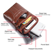 Multi-Zip Shoulder Bag Waist Bag Messenger Bag Smart Phone Pocket