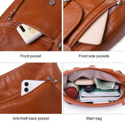 Genuine Leather Fashion Multi-Pocket Ladies Crossbody Bag