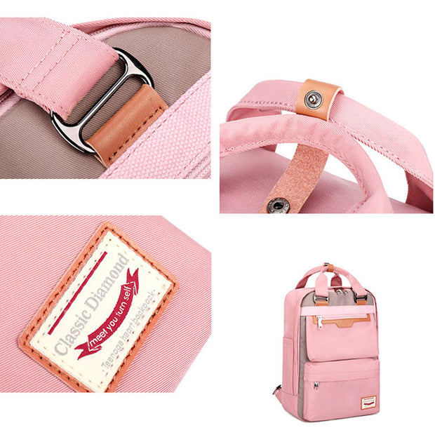 Women Fashion Casual Waterproof Nylon Bags Large Capacity Zipper Backpack - Marfuny
