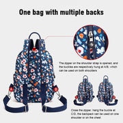 Multifunctional Women Nylon Backpack Chest Bag (Printing)