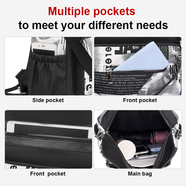 Beliebter multifunktionaler Rucksack mit Zeitungsmuster
