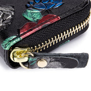 Women's Casual Print RFID Genuine Leather Multi-card Position Zipper Wallet - Marfuny