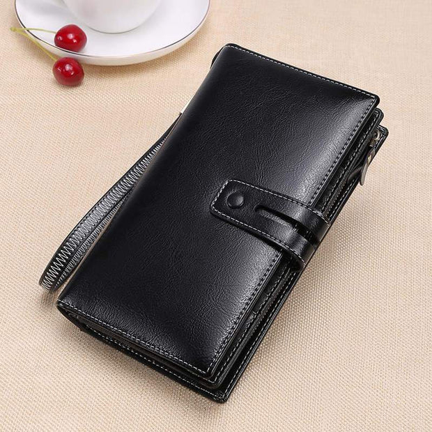 Women's Elegant Leather Multi-pocket Waterproof Bags Multifunctional Solid Women's Wallet - Marfuny