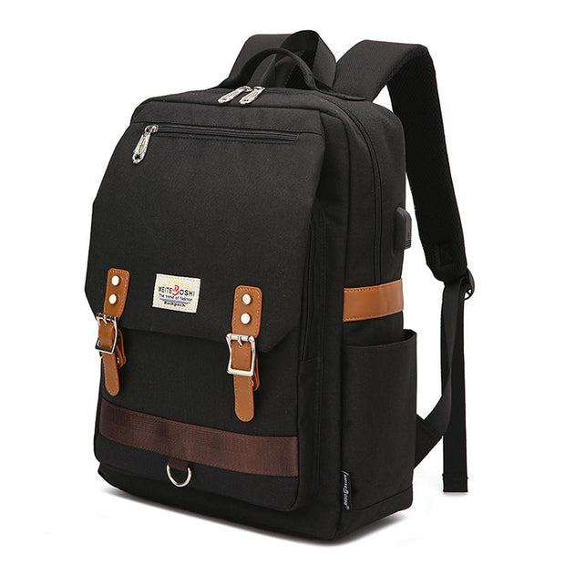 Nylon Laptop Backpack With USB Port
