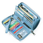 Women Genuine Leather RFID Anti-Theft Wallet