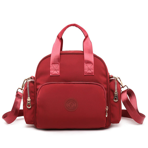Women's Fashion Solid Waterproof Nylon Bags Multifunctional Multi-pocket Zipper Backpack - Marfuny