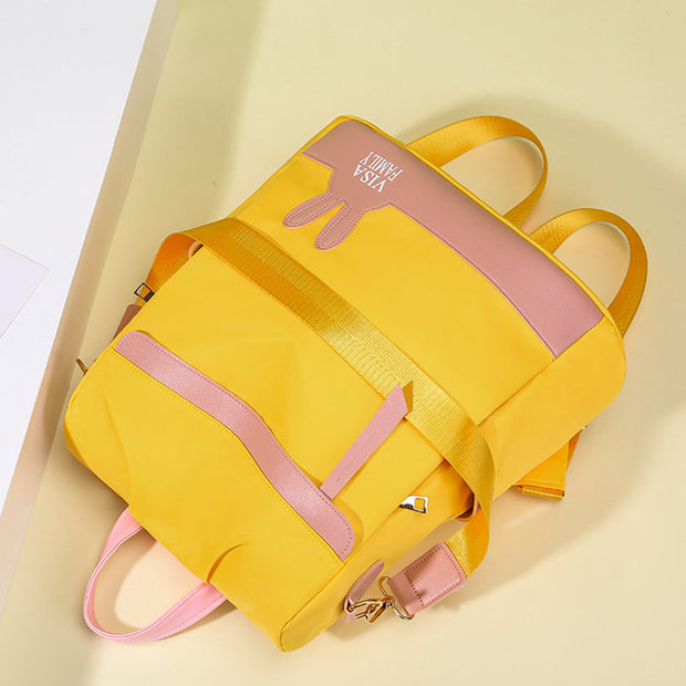 Women's Fashion Color Matching Tassel Waterproof Oxford Bag Anti-theft Multifunctional Zipper Backpack - Marfuny