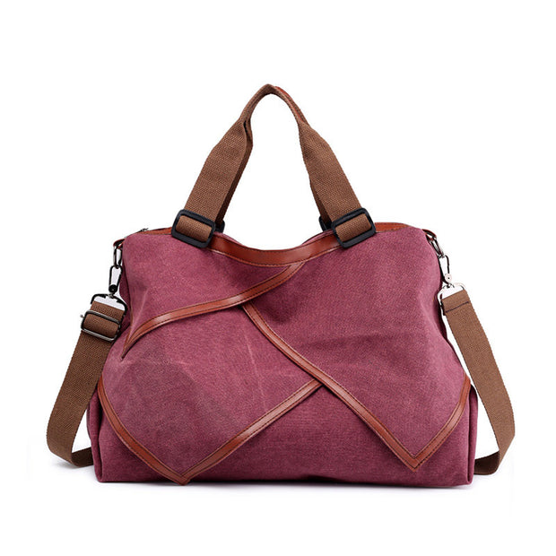Women's Classic Solid Canvas Large Capacity Multifunctional Multi-pocket Zipper Handbags - Marfuny