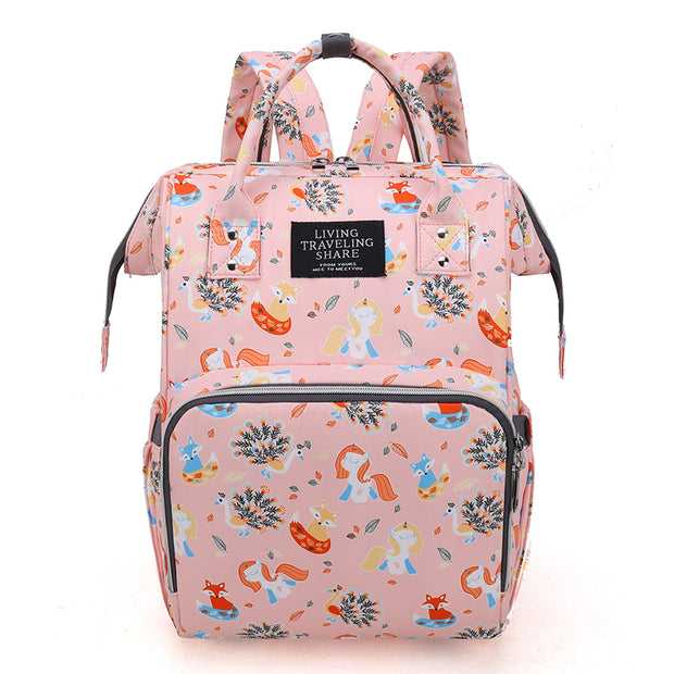 Fashion Cute Pattern Multifunctional Large-Capacity Mommy Backpack