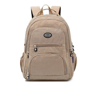 Women's Casual Waterproof Nylon Bag Solid Large Capacity Multi-pocket Zipper Backpack - Marfuny