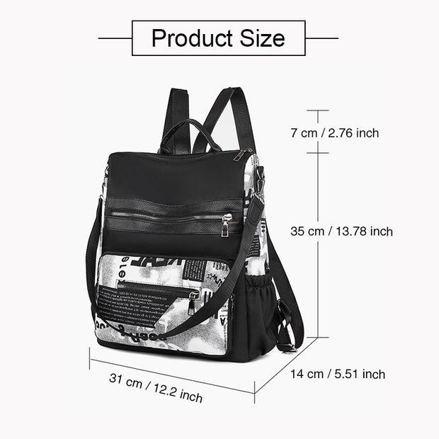 Beliebter multifunktionaler Rucksack mit Zeitungsmuster