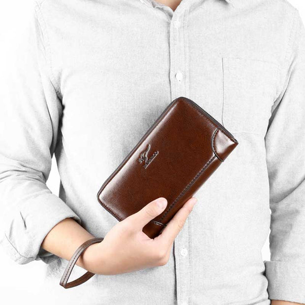 RFID-Anti-Diebstahl-Geldbörse Mehrschichtige Herrenhandtasche