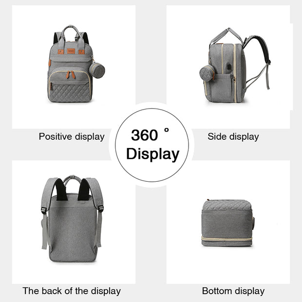 New Multifunction Nappy Bag with Portable Crib & Changing station 3 in 1