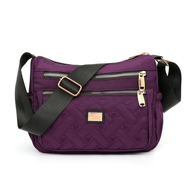Modische Umhängetasche aus Nylon mit mehreren Taschen in Herzform