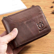 Genuine Leather Multifunctional Short Men's Wallet