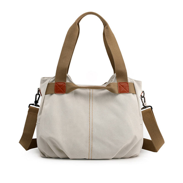 Women's Fashion High Quality Canvas Large Capacity Multi-pocket Zipper Handbags - Marfuny